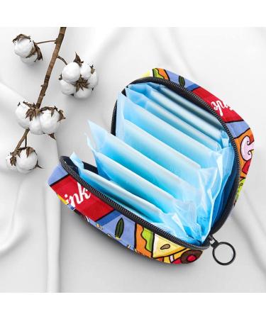American Fat Food Pattern Menstrual Cup & Nursing Pad Holder - Multi-colored Sanitary Pads Bag for Teen Girls & Women | First Period Kit - Buy Online on GoSupps.com