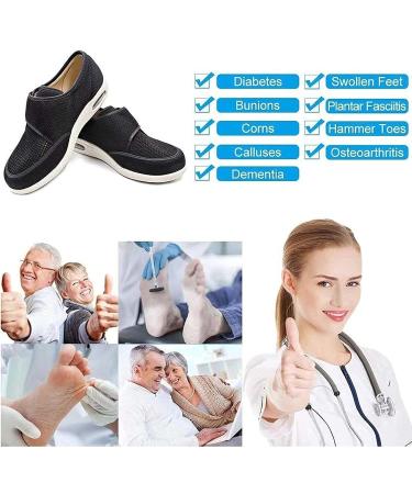 QSXWDCEF Orthopedic Diabetic Slippers for Swollen Feet | Adjustable Closure Sandals for Arthritis & Edema | Extra Wide Velcro Comfort | Senior Rehabilitation Shoes - Grey - Buy Online on GoSupps.com