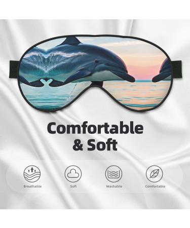 Cute Dolphin Jumping Print Double-Sided Eye Mask Soft and Light Blocking for Enhancing Sleep Quality - Buy Online on GoSupps.com