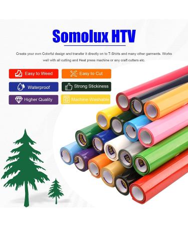 SOMOLUX Light Blue HTV Iron On Heat Transfer Vinyl Roll - 12 x 12' - Easy to Cut & Weed - DIY T-Shirts - Buy Online on GoSupps.com