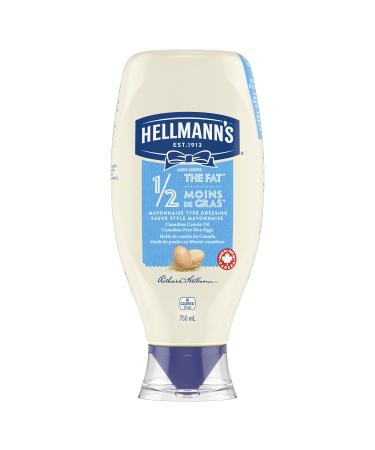 Hellmann's Mayonnaise Type Dressing condiment for fries burgers and salads Light Fat with Canadian free run eggs and canola oil 750 ml 750ml