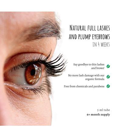 Organic Eyelash Growth Serum with X10 LASH - 6+ Month Supply (5ml) | Enhance Lashes & Eyebrows Naturally - Buy Online on GoSupps.com
