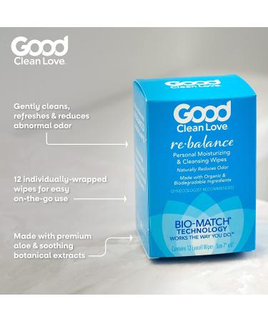 Good Clean Love Rebalance Wipes - pH-Balanced Feminine Hygiene Product for Vaginal Health - 24 Wipes x 2 Packs - Buy Online on GoSupps.com
