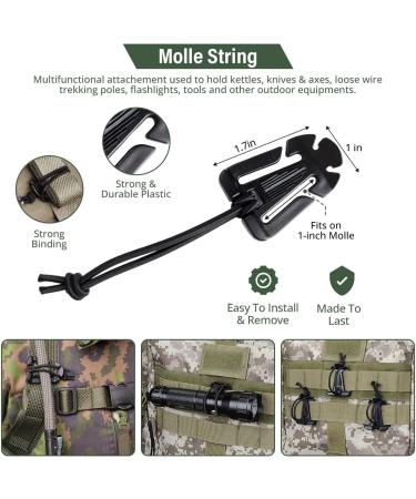 GearHill Molle Web Dominators - Tactical Backpack Accessories, Black 12 Pieces - Buy Online on GoSupps.com