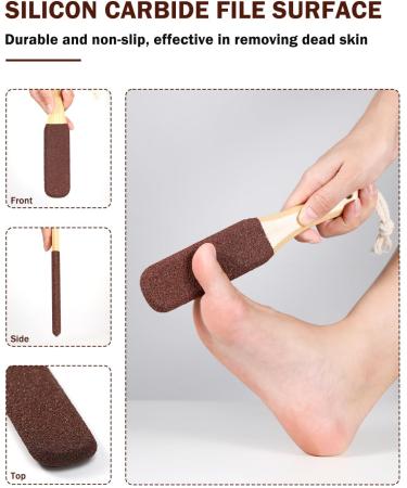 Foot Scrubber for Dead Skin with Bamboo Handle Brown - Buy Online on GoSupps.com