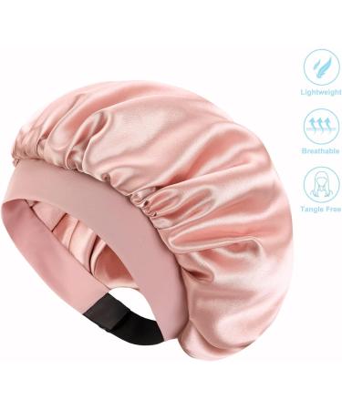 Adjustable Silk Satin Kids Sleep Cap for Curly Hair | Pink Hair Bonnet for Toddler 1-8 Years - Buy Online on GoSupps.com