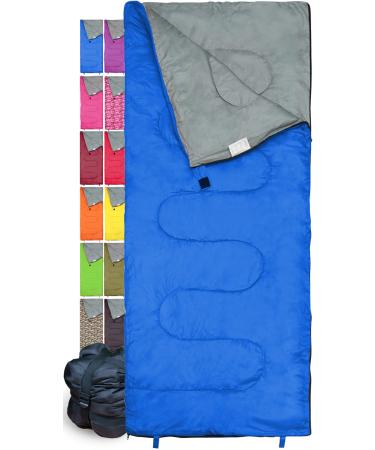 REVALCAMP Sleeping Bag Indoor & Outdoor Use. Great for Kids, Boys, Girls, Teens & Adults. Ultralight and Compact Bags are Perfect for Hiking, Backpacking & Camping Blue