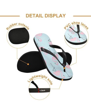 Shop Mnsruu Pink Flamingo Blue Flip Flops | Stylish Sandals & Slippers for Men & Women XS Multicolored for Home Spa & Travel - Buy Online on GoSupps.com
