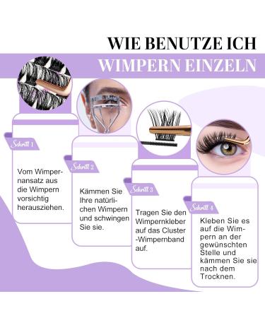 Reusable Eyelash Clusters for Beginners | 208 PCs DIY Lash Kit Individual Extensions (D-8-16Mix B05+B06) - Buy Online on GoSupps.com