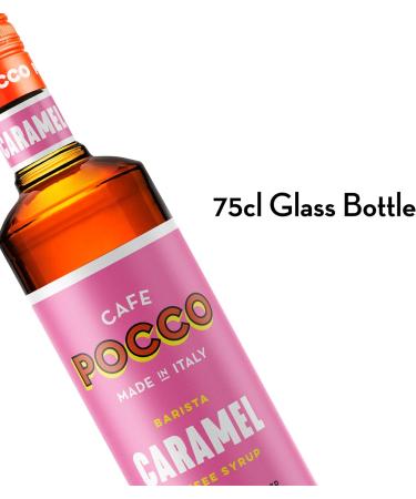 Cafe Pocco Premium Caramel Syrup - 750ml Glass Bottle with Reusable Pump | 10ml Pump Included | 1 Pack - Buy Online on GoSupps.com