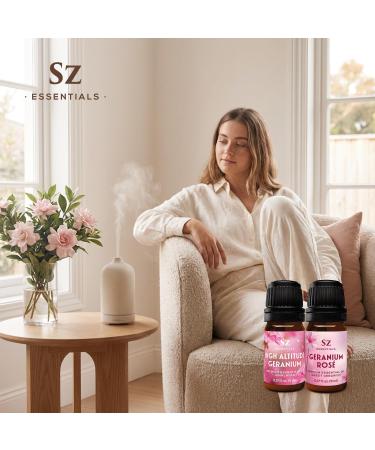 Geranium Essential Oil Duo High Altitude & Ros Set of 2 Bottles (0.17 Fl Oz - 5 mL Each) 100% Pure Natural & Undiluted Therapeutic Grade & Vegan - Buy Online on GoSupps.com