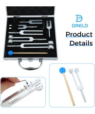 6PCS Solfeggio Tuning Fork Set 128Hz 256Hz 512Hz 2048Hz 4096Hz with Aluminum Gift Box - Silver Healing Sound Therapy & Meditation Tools - Buy Online on GoSupps.com