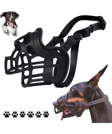 Korb muzzle for dogs muzzle for dogs silicone basket dog muzzle breathable all-round cover of the and adjustable carrier prevents barking biting and chewing black XL