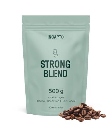 Incapto Strong Blend Coffee Beans Mix of 80 Arabica and 20 Robusta Strong and bitter Origin Uganda Brazil and Peru Roast Artisan coffee 500g