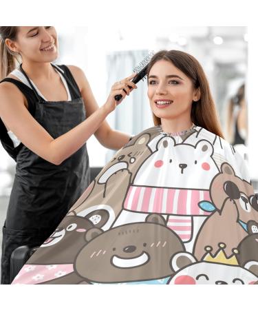Waterproof Barber Cape | Funny Cartoon Bear & Cheetah Haircut Bib for Men & Women - Unisex Hair Cutting Cape - Buy Online on GoSupps.com