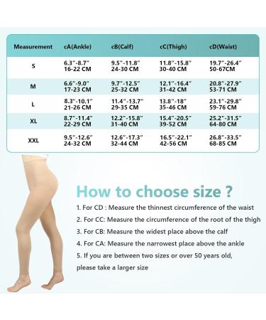 20-30 mmHg Compression Pantyhose for Women | Footless Medical Support Stockings for Varicose Veins & Swelling - X-Large Beige - Buy Online on GoSupps.com