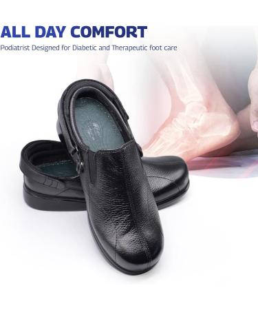 Pure Stride Cape Diabetic & Therapeutic Slip-On Walking Shoes Men M 11.5 Wine - Soft Calf Skin Leather, Lightweight & Skid Resistant - Buy Online on GoSupps.com