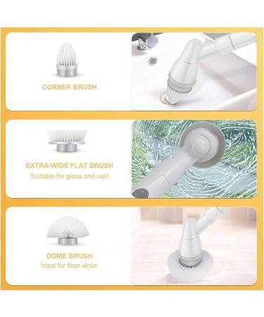 YOUKADA Power Spin Scrubber - Electric Super Cleaning Brush for Home and Kitchen | 3 Brush Heads, 1 Extension Arm (Gray) - Buy Online on GoSupps.com