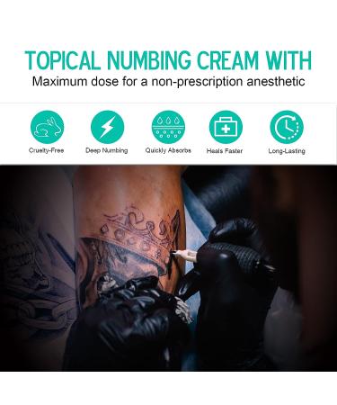 Painless Tattoo Numbing Cream 2.12oz | Maximum Strength for Tattoos, Piercings, Waxing | 6-8 Hours Long-Lasting Relief | Natural Formula with Aloe Vera, Vitamin E - Buy Online on GoSupps.com