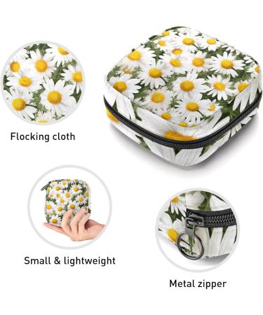 Chamomile Leaf Pattern Sanitary Napkin Storage Bag - Multi-Colored Portable Period Pouch for Women and Girls - Buy Online on GoSupps.com