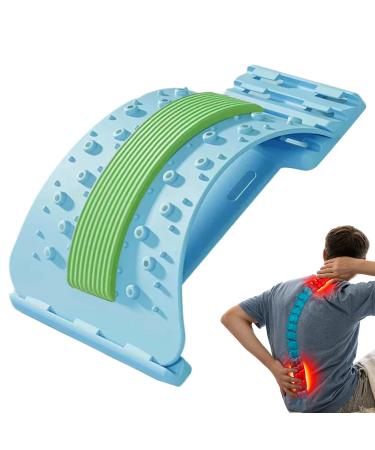 Aizuoni Back Extensor Lumbar Extensor Ergonomic Corrector Nonslip 3 Levels Adjustable for Muscle Relaxation Lumbar Region Exercise Blue