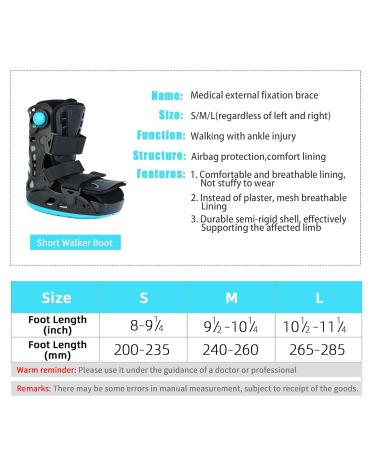 GHORTHOUD Air Cam Walker Fracture Boot Inflatable Walking Boot Short Walker Brace Orthopaedic Boot for Sprained Ankle Foot Pain Recovery Stress Fracture Broken Foot Achilles Tendonitis (Small) - Buy Online on GoSupps.com