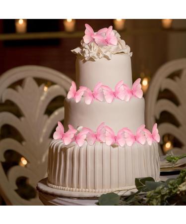 TIESOME 48 Pcs Edible Butterflies for Cake Decorating Vivid Butterfly Cake Topper Butterfly Cupcake Decorating for Wedding Birthday Anniversary Flower Themed Party Decorating Princess Games(Pink) - Buy Online on GoSupps.com
