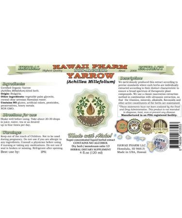 Organic Yarrow Extract - Alcohol-Free Herbal Supplement - 2 fl.oz - Hawaii Pharm USA - Buy Online on GoSupps.com