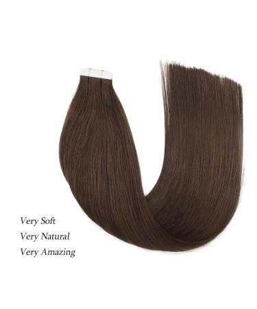 Buy Premium Dark Brown #2 Tape-In Hair Extensions - 50g Remy Human Hair 20 Pieces Invisible & Reusable 55 cm - Buy Online on GoSupps.com