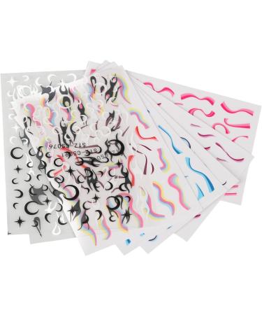 7 Sheets of Fire Flame Wave Lines Nail Stickers 3D Swirl Stripes Nail Stickers Self Adhesive Nail Art Stickers Nail Design for Nail Art Decoration Design - Buy Online on GoSupps.com