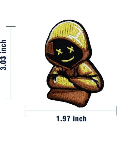 Wikineon Yellow Hoodie Alien Boy Embroidered Patch - Punk Cool Iron On Badge for DIY Clothing Accessories - Buy Online on GoSupps.com