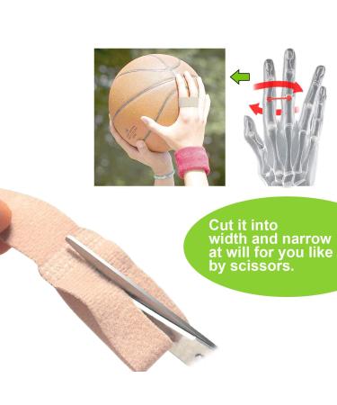 Reppkyh Finger Wrap Tape - 9 Pcs for Broken, Sprained, Fractured Finger - Finger Straps for Jammed, Swollen, Dislocated Joint - Nude - Buy Online on GoSupps.com