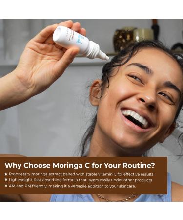 Aliesh Skincare Moringa C, Vitamin C and Moringa Face Serum with Vegan Hyaluronic Acid, Lightweight Firming Formula for Blemishes, Even Tone and Radiance, Daily AM/PM Facial Skincare - Buy Online on GoSupps.com