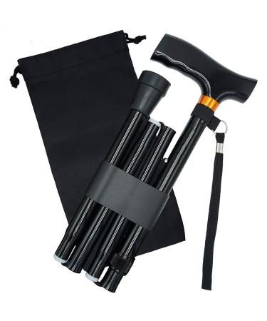 Walking Stick Height-Adjustable Folding Walking Aid for Seniors Folding Walking Stick for Women Portable for Travel - Strong Lightweight Non-Slip Aluminium Beautiful Scenery