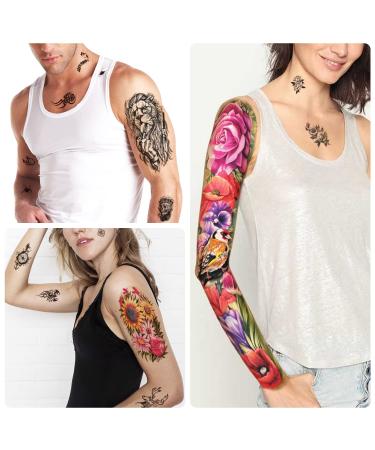 Temporary Tattoo Set for Men and Women - 55 Waterpoof and Realistic Designs - Full Arm, Half Arm, and Tiny Tattoos - Long-Lasting Body Stickers for Adults and Kids - Buy Online on GoSupps.com