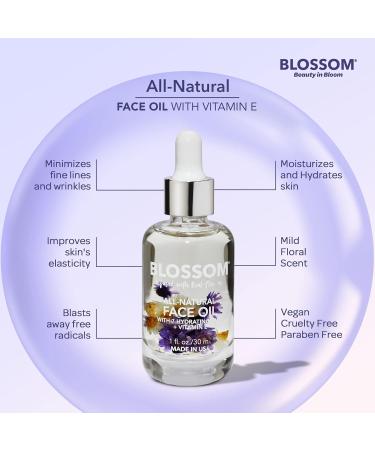 Blossom Unscented All Natural Vegan Face Oil - Infused with Real Flowers Vitamin E Cruelty Free 0.5 fl. oz - Made in USA - Buy Online on GoSupps.com