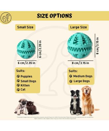 Pawsonly Dog Ball for Small & Big Dogs | Natural Rubber Feeding & Dental Care Toy | 8 cm Blue Intelligence Ball - Buy Online on GoSupps.com