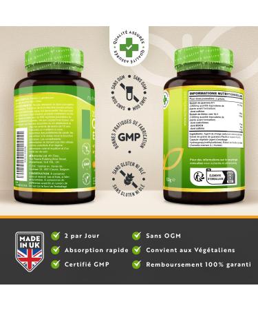 Guarana And Green Tea - High Strength Guarana 2500 mg - Natural Caffeine Source and Rich in Antioxidants - 240 Guarana Vegetable Capsules - 4 Months Supply - Made by Nutravita - Buy Online on GoSupps.com