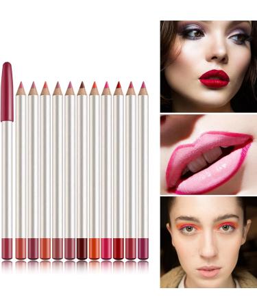  Pruojhw Lip Liners - 12 Colors - Satin Finish - Long-Lasting - Lip Pencil - For Women Girls Family Sister Friend - Buy Online on GoSupps.com