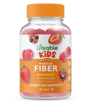 Lifeable Prebiotic Fiber Supplement Gummies for Kids - 5g - Great Tasting Natural Flavored Gummy - Gluten Free Vegetarian GMO Free Chewable - for Children Teen Toddler - 90 Gummies - 45 Doses - Buy Online on GoSupps.com
