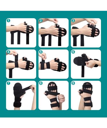 Sylong Stroke Resting Hand Splint - Carpal Tunnel Wrist Brace for Muscle Atrophy Rehabilitation, Arthritis, Tendonitis, Carpal Tunnel Pain - Finger Stabilizer Wrap for Night Immobilization - Buy Online on GoSupps.com