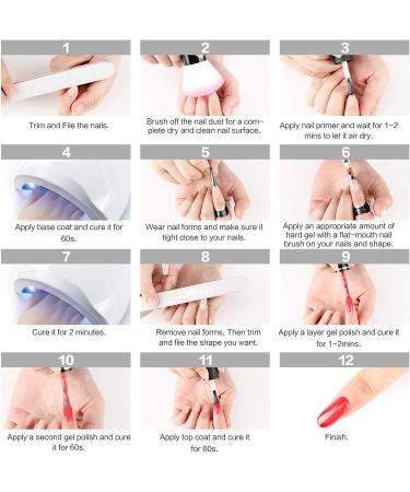 TEEROVA Builder Gel Nail Kit - 3 Colors 30g Clear Pink White Nail Extension Hard Gel Nail Kit Nail Strengthen UV Gel Nail Art Manicure Set with Nail Forms Nail Brush Gel Base Top Coat Set - Buy Online on GoSupps.com