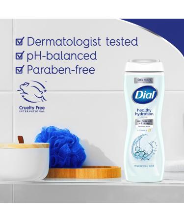 Dial Body Wash Healthy Hydration Hyaluronic Acid + Vitamin E 16 fl oz (Pack of 4) Gentle Leaves Skin Feeling Soft In 1 Shower Dermatologist-Tested No Parabens & Silicones - Buy Online on GoSupps.com