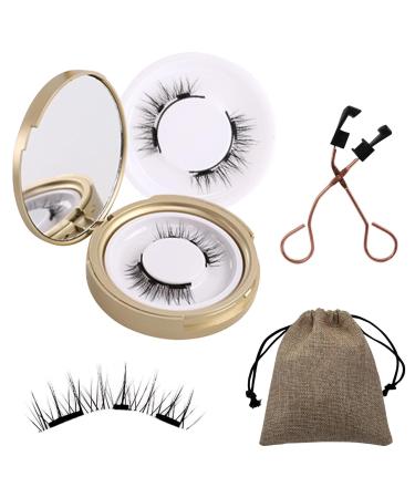 Magnetic False Eyelash False Eyelashes Reusable False Lashes Natural Look Soft and Comfortable for Women Makeup (size:A)
