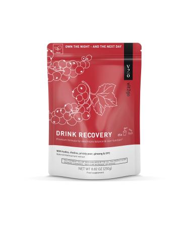 Drink Recovery Electrolytes Powder 250g with Vitamins Vegan Electrolyte Packets for Hydration & Liver Detox Blackcurrant Flavor (25 Portions) 8.2 Ounce (Pack of 1)
