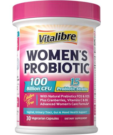 Vitalibre Probiotics for Women 100 Billion CFU 15 Strains & Iron Supplement 65mg with Vitamin C 90 Tablets - Buy Online on GoSupps.com