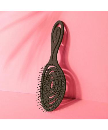 Ninabella Bio Hairbrush - Detangler for Women Men & Kids | Perfect for Curls & Long Hair | Professional Spiral Spring Brush in Chocolate Brown - Buy Online on GoSupps.com