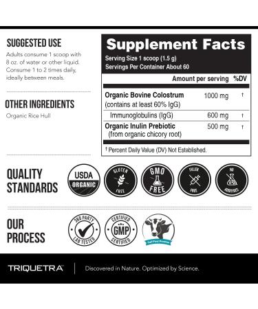 C-Strum Organic Bovine Colostrum Powder 60% igG First Milking Grass Fed Max Strength Colostrum Supplement from German Dairy Cows - Gut Immunity Skin & Hair Support (60 servings) 3.17 Ounce (Pack of 1) - Buy Online on GoSupps.com