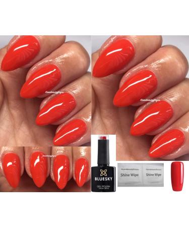 Bluesky RED MINX AN ORANGEY RED COLOR 63915 Nail Gel Polish UV LED Soak Off 10ml