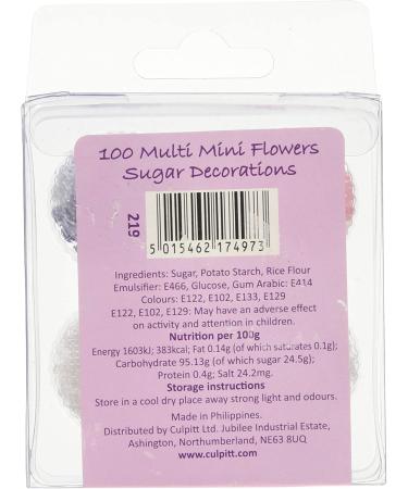 Culpitt Mini Flowers Assorted Sugar Pipings | Pack of 100 Pink | Cupcake & Cake Decorations - Buy Online on GoSupps.com